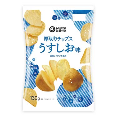 みなさまのお墨付き 厚切りポテトチップス うすしお味 130g